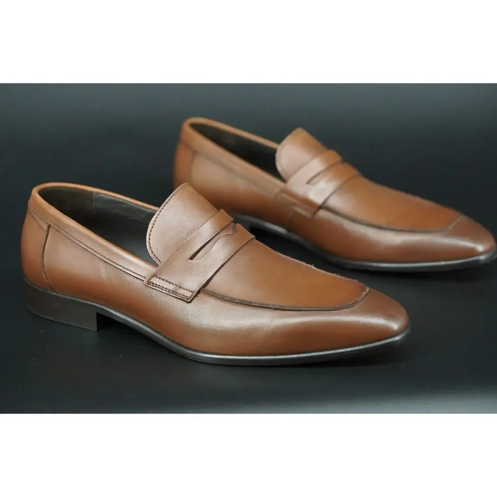 To Boot New York Brown Leather Nova Brown Leather Penny loafers Size 9 Men's